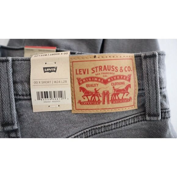 Levi's Women's Sz 00 Short / W24 L28 Gray Wedgie Straight Denim Jeans $70 - Picture 5 of 9